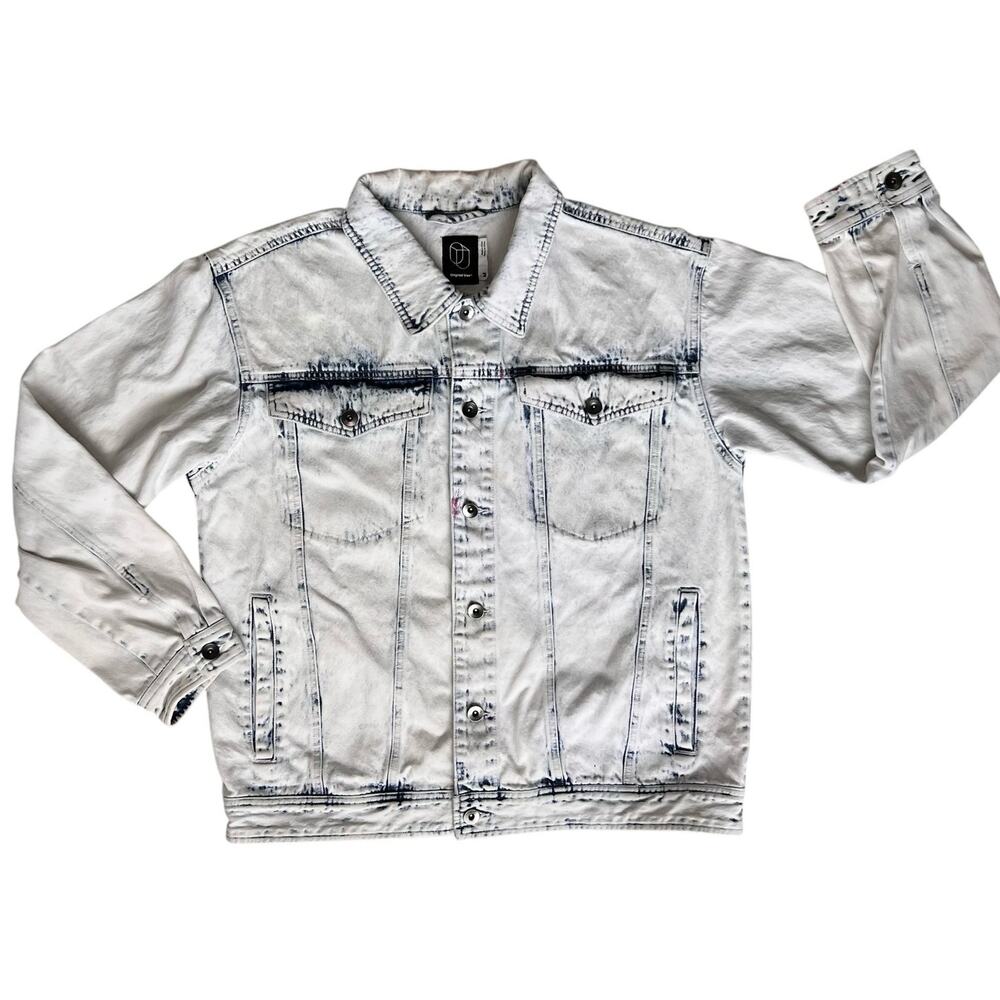 Y2k Acid Wash Jean Jacket Medium Casual Versatile Distressed 90s Upcycle It READ